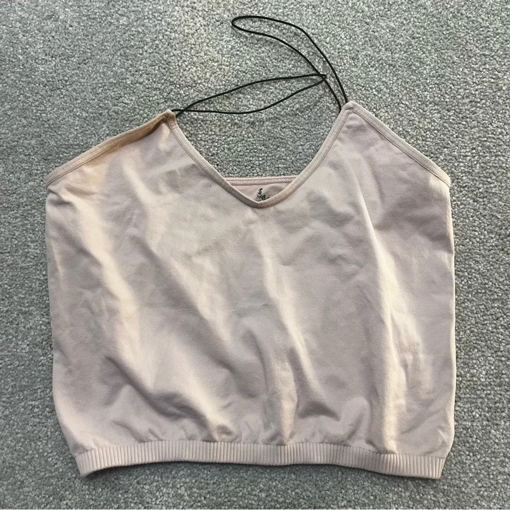 Free People Intimately Skinny Strap Brami Crop Top Light Pink Size M/L